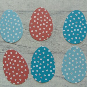 Huevos de Pascua troquelados, juego de 6 huevos troquelados con estampado de margaritas para tarjetas, diarios, álbumes de recortes, etc.