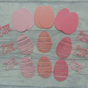 Uova di Pasqua fustellate - Set di 18 fustellate per biglietti, diari, scrapbooking, ecc