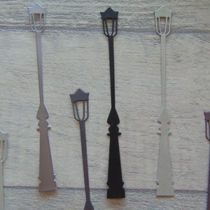 Set di 5 lampioni fustellati / fustellati per realizzare biglietti, diari spazzatura, scrapbooking, artigianato, ecc.