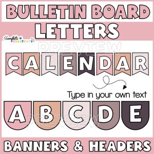 Bulletin Board Letters | Boho Bulletin Board Letters | Editable Bulletin Board Headers | Boho Classroom Decor