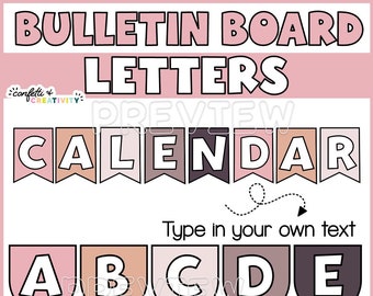 Bulletin Board Letters | Boho Bulletin Board Letters | Editable Bulletin Board Headers | Boho Classroom Decor