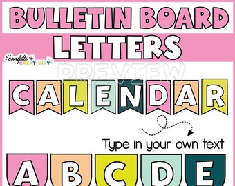 Bulletin Board Letters | Bright Bulletin Board Letters | Editable Bulletin Board Headers | Bright Classroom Decor