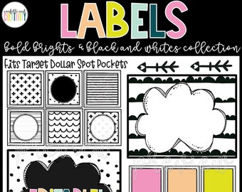 Editable Classroom Labels | Bold Brights Classroom Labels | Bright Classroom Decor | Classroom Labels Template | Classroom Organization