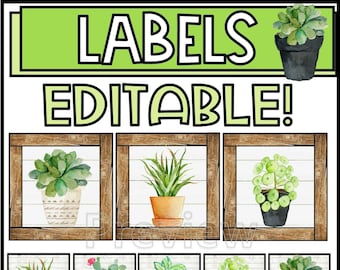 Plant Classroom Labels: Editable Label Templates (Digital Download)