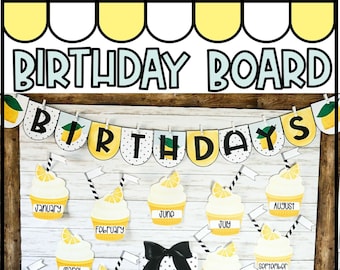 Lemon Classroom Birthday Board: Elementary Decor (Digital Download)