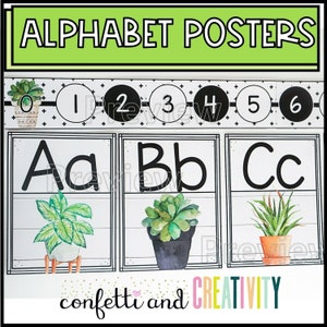 Pflanzen Alphabet Poster für das Klassenzimmer | Pflanzen Klassenzimmer Dekor | Alphabet Display | Kindergarten Klassenzimmer | A-Z Poster