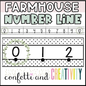 Floral Farmhouse Classroom Number Line | Floral Farmhouse Classroom Decor | Number Line for Classroom | Number Line 0-200