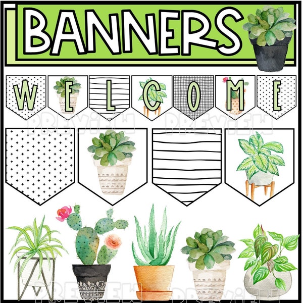 Editable Classroom Welcome Banner | Plant Farmhouse Classroom Decor | Classroom Banner | Classroom Decor | Back to School | Teacher Banner