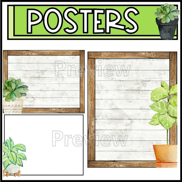 Editable Classroom Posters | Plant Classroom Decor | Elementary Classroom | Bulletin Board | Classroom Decor | Plant Classroom
