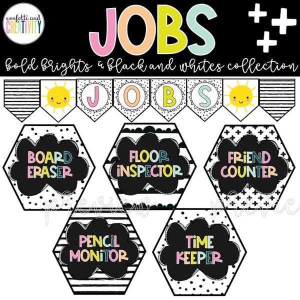 Bold Brights Classroom Jobs Display | Editable Classroom Jobs | Classroom Job Chart | Bright Classroom Decor | Classroom Organization