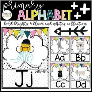 Bold Brights Classroom Alphabet Posters | Alphabet Display | Animal Alphabet Posters | Kindergarten | Colorful Classroom Decor