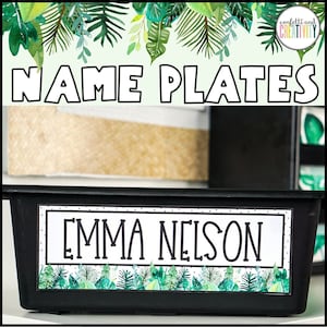 Tropical Student Desk Plates | Student Name Tags | Desk Name Plates for Students | Editable Classroom Name Tags | Tropical Decor