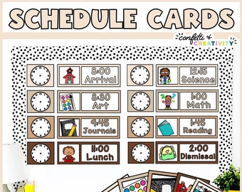 Visuelle Klassenzimmer Stundenplan Karten: Bearbeitbar, Elementar (Digitaler Download)