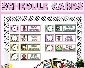 Visuelle Klassenzimmer Stundenplan Karten: Bearbeitbar, druckbar (Digitaler Download)
