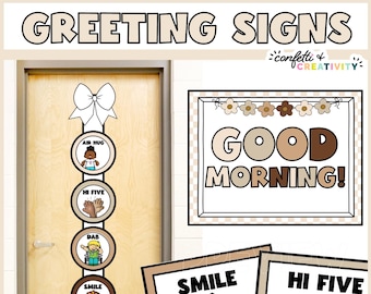 Neutral Classroom Greeting Signs: Student Choices (Digital Download)