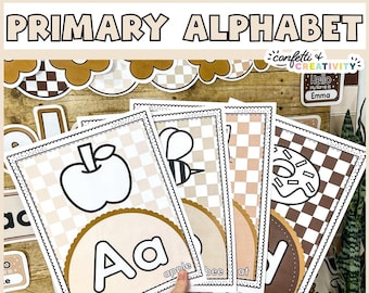 Neutral Picture Alphabet Posters: Elementary Classroom Decor (Digital Download)