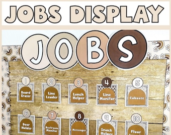 Neutral Classroom Jobs Chart | Editable Classroom Job Display | Student Helper Chart | Neutral Classroom Decor