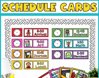 Classroom Visual Schedule Cards: Editable Elementary Display (digital ...