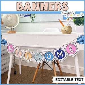 Editable Classroom Welcome Banner | Space Classroom Decor | Classroom Banner | Classroom Decor | Back to School | Teacher Banner