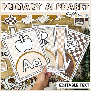 Neutral Classroom Alphabet Posters | Alphabet Display | Animal Alphabet Posters | Kindergarten | Neutral Classroom Decor