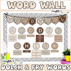 Neutral Word Wall Classroom Display | Alphabet Word Wall | Editable Word Wall | Neutral Classroom Decor