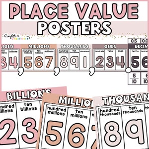 Boho Classroom Place Value Posters | Math Posters for Teachers | Boho Classroom Decor | Printable Place Value Posters