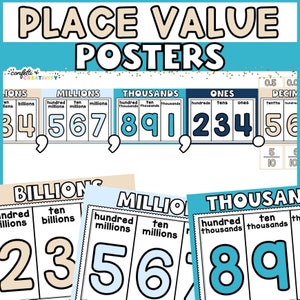 Ocean Classroom Place Value Posters | Math Posters for Teachers | Ocean Classroom Decor | Printable Place Value Posters