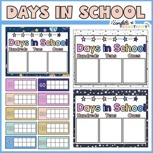 Space Days at School Posters | Days at School Tally | School Tally | Days of School Tally | Space Classroom Decor | 100 Days of School