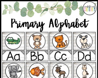 Modern Farmhouse Classroom Alphabet Posters | Alphabet Display | Alphabet Posters | Kindergarten | Farmhouse Classroom Decor