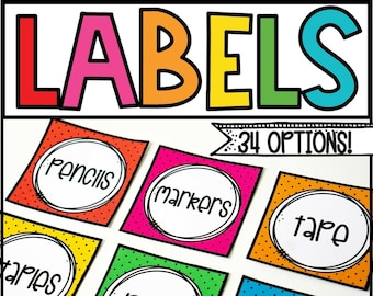 Editable Classroom Labels | Bright Classroom Labels | Colorful Classroom Decor | Classroom Labels Template | Classroom Organization
