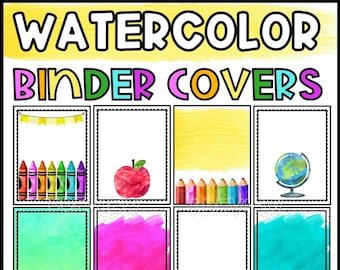 Teacher Binder Covers and Spines | Watercolor Binder Covers | Classroom Decor | Editable Covers | Classroom Binder Cover | Teacher Folder