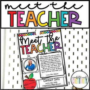 Plantilla editable para conocer al maestro / Decoración brillante del aula / Carta para conocer al maestro / Plantilla para maestros / Recurso para maestros / Regreso a la escuela