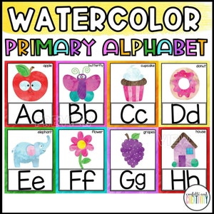 Watercolor Classroom Alphabet Posters | Alphabet Display | Animal Alphabet Posters | Kindergarten | Colorful Classroom Decor