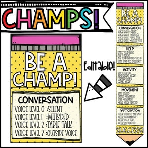 Bright CHAMPS Posters | Colorful Classroom Decor | Classroom Management | Classroom Expectations | Teacher Resources