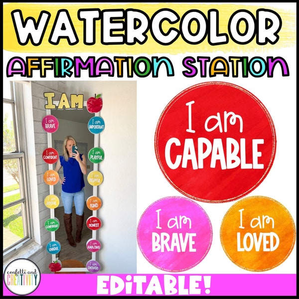 Affirmation Station for the Classroom | Nature Classroom Decor | Positive Affirmation | Affirmation Mirror | Class Affirmations