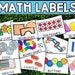 Bright Math Manipulative Labels: Math Classroom Decor (digital Download ...