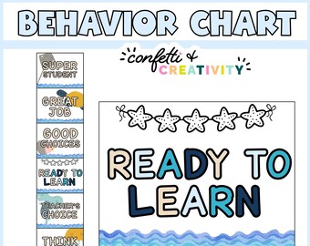 Ocean Classroom Behavior Chart: Editable Management (Digital Download)