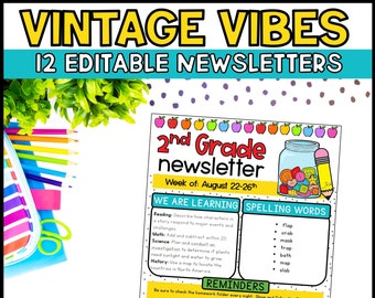 Spotty Bright Classroom Newsletter Template: Editable Monthly Layout ...