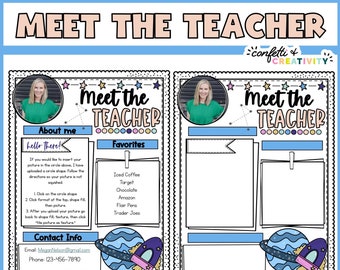 Editable Meet the Teacher Template Bright Classroom Decor Meet the ...
