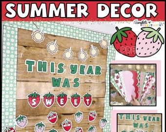 Zomer klas deur decor kit | Zomer klaslokaal decor | Decor van de deur van het klaslokaal | Eindejaarsklasdeurdisplay