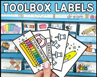 Bright Teacher Toolbox Editable Labels | Colorful Classroom Decor | Teacher Organization | Classroom Labels | Teacher Toolbox Label