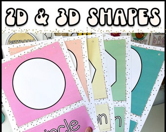 2D and 3D Shapes Posters for the Classroom | Retro Classroom Decor | Kindergarten Posters | Shapes Posters for the Classroom