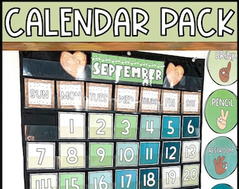 Nature Classroom Calendar Pack: Pocket Chart Calendar (Digital Download)