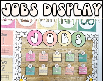 Retro Classroom Jobs Display | Editable Classroom Jobs | Classroom Job Chart | Retro Classroom Decor | Classroom Organization