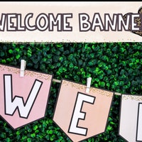 Editable Bunting Bulletin Board Welcome Banner Letters | Cactus and ...