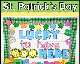 Kit de tableau d'affichage pour la Saint-Patrick : décoration de salle de classe de mars (téléchargement numérique)