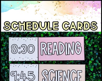 Pastel Classroom Schedule | Editable Classroom Schedule | Colorful Classroom Decor | Classroom Schedule Cards | Classroom Management