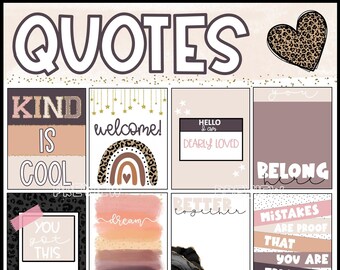 Boho Classroom Quote Posters: Neutral Elementary Decor (Digital Download)