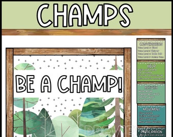 Nature CHAMPS Posters | Nature Classroom Decor | Champ Poster | Classroom Management | Classroom Expectations | Teacher Resources