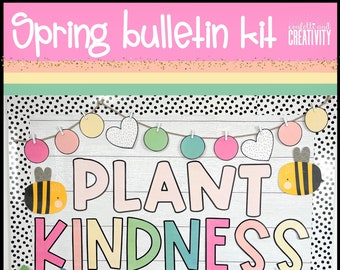 FRÜHLING Pinnwand |  Frühling Klassenzimmer | Pinnwand Kit | Klassenzimmer Tür Dekor | Einfach Pinnwand | Frühling Printable